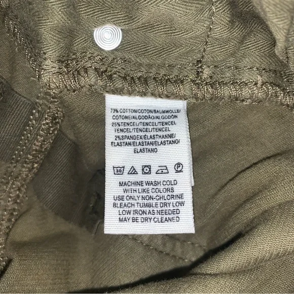 Free People Corduroy Pants Women’s Size 27 Olive Green Slim Straight‎ - Picture 9 of 10